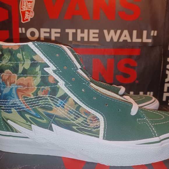 Vans Sk8-Hi Bolt Liquify Avocado Green White Canvas Suede Men's 9.5 VN0A5JIVYXH - Picture 13 of 14